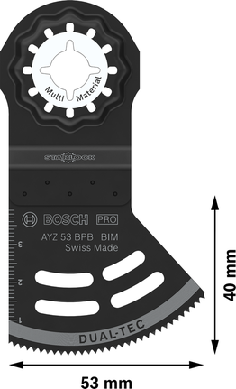 Hoja Bosch PRO AYZ 53 BPB Dual-Tec, ancho 53 mm.